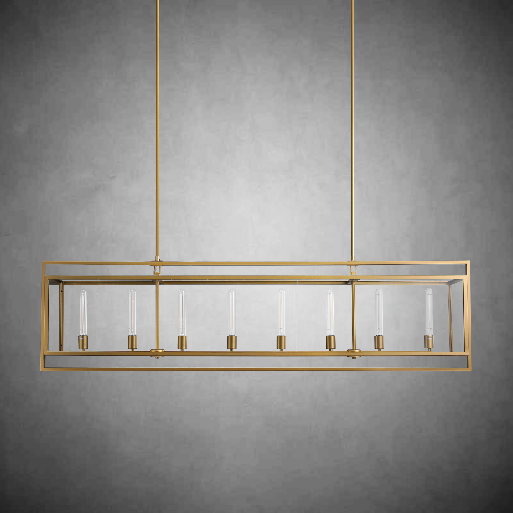 Backman Glass Lantern  Rectangular Chandelier 54"72''