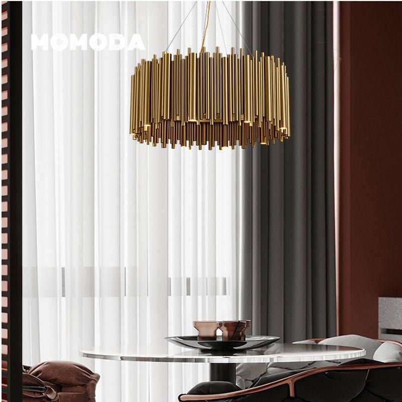 fancilighting Luxury Drum Gold Stainless Steel Chandelier for living room, dining room image | luxury lighting | luxury decor