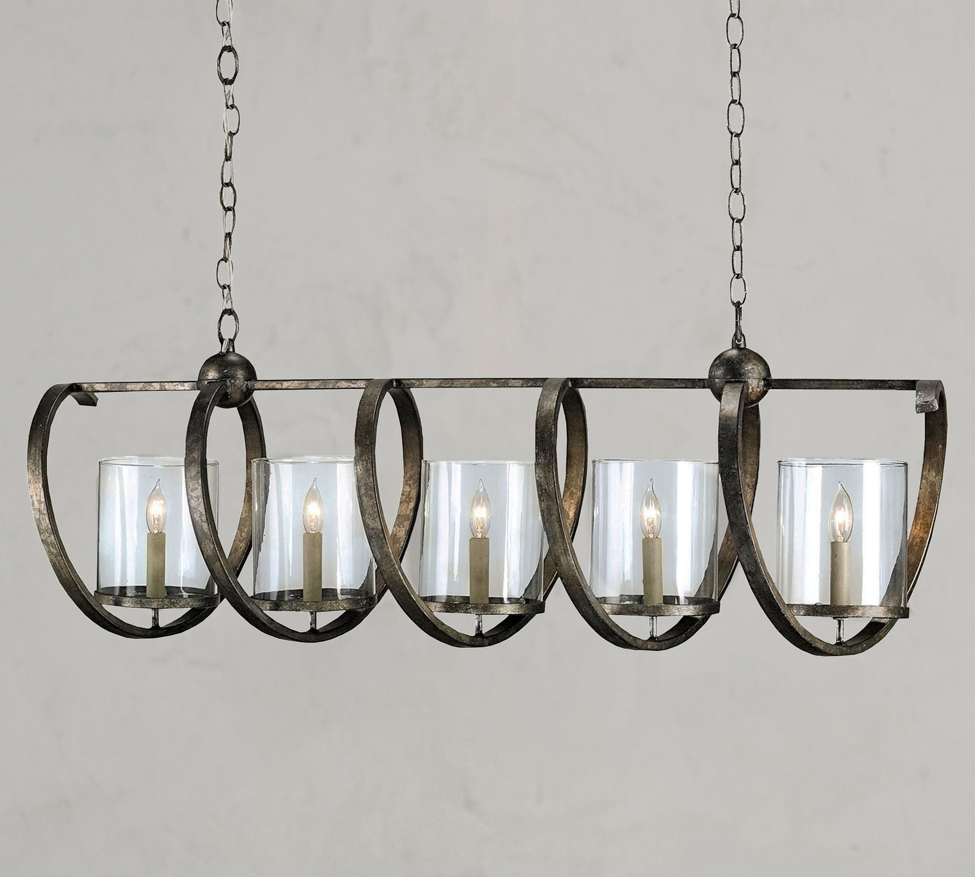 Bella Glass Chandelier 47"