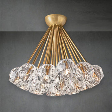 Bille De Crystal Glass Flushmount 24"