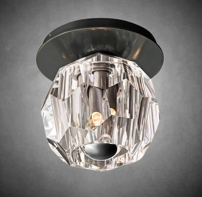 Bille De Crystal Glass Petite Flushmount