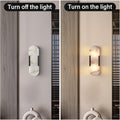 Black Alabaster Wall Sconces Set: Natural Marble Bedside Lighting Fixtures