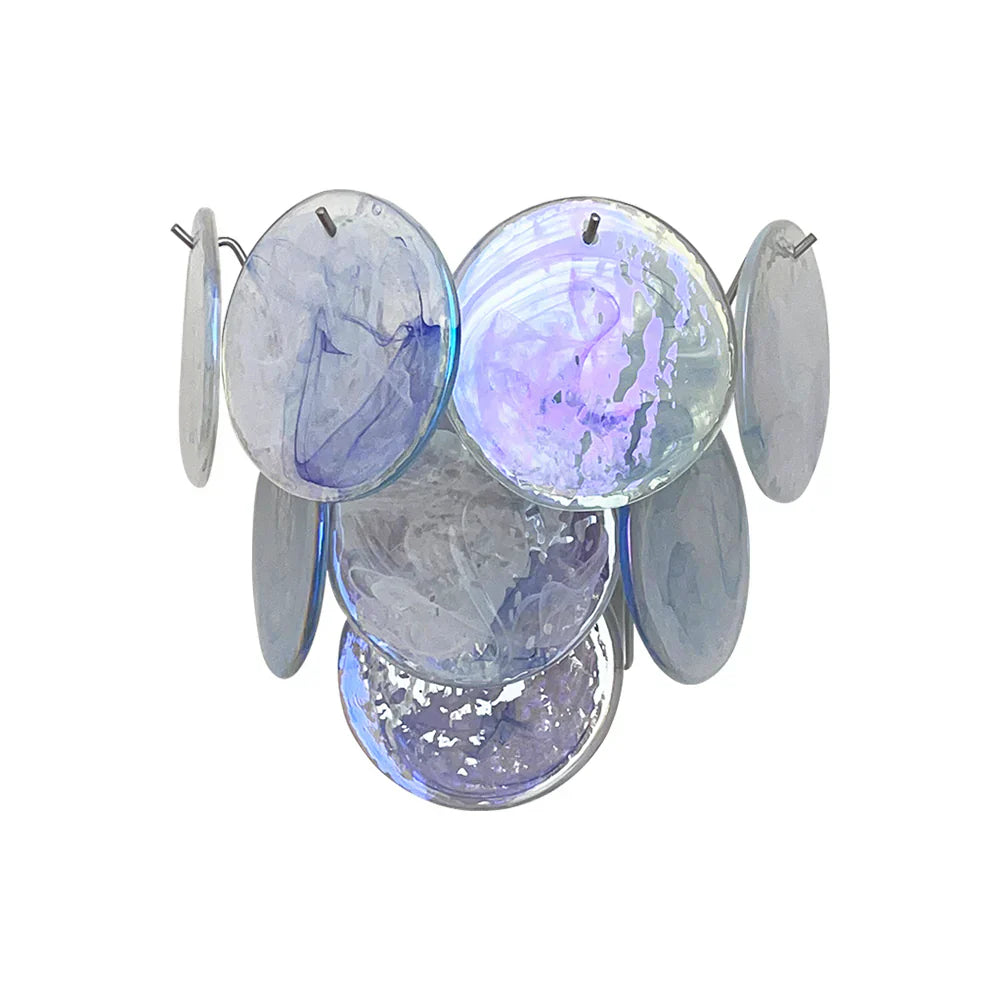 Blue Vintage Murano Glass Wall Lamp 13.4"