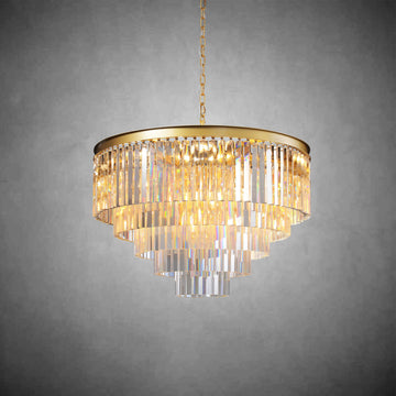 1920s Odoen Art Deco Round Chandelier 20"32''44''