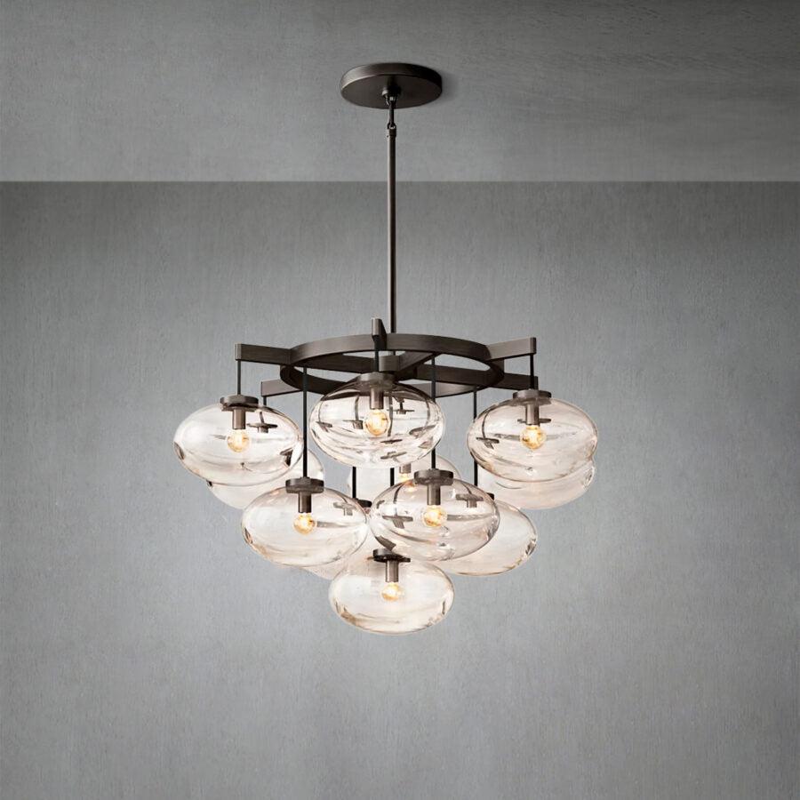 Cabretle Clear Glass Round Chandelier 36"
