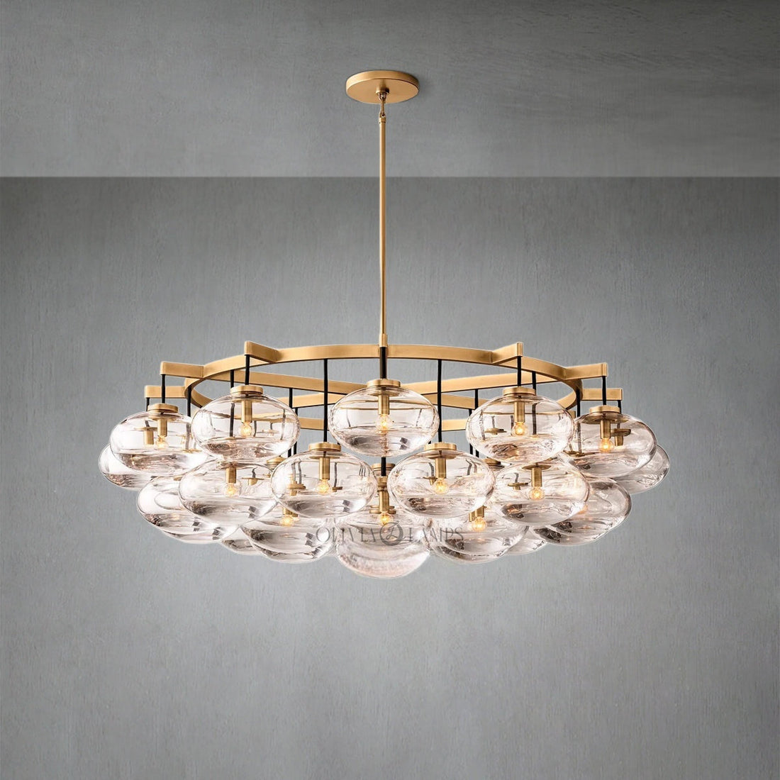 Cabretle Clear Glass Round Chandelier 60"