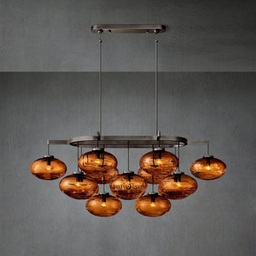 Cabretle Smoke Glass Linear Chandelier 54"