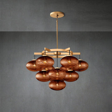 Cabretle Smoke Glass Round Chandelier 36"