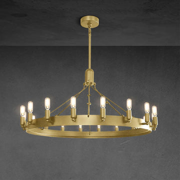 Camine Vintage Candelabra Round Chandelier 38"