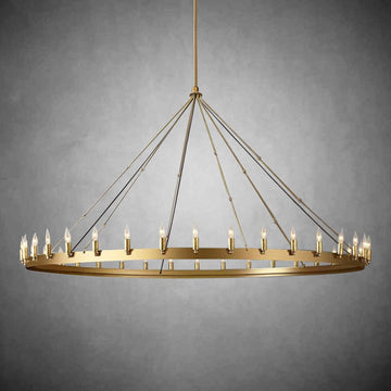 Camine Vintage Candelabra Round Chandelier 73"