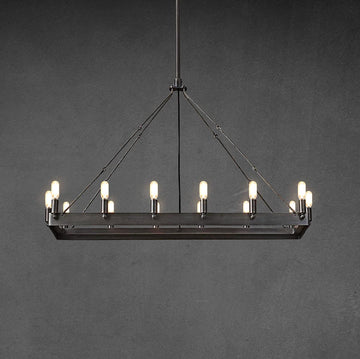 Camine Vintage Filament Rectangle Chandelier 41''52''