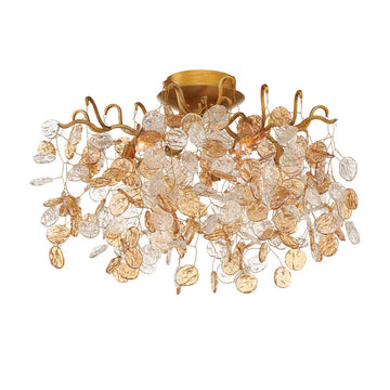 Campobasso 5-Light 21" LED Flush Mount, Gold Finish