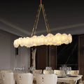 Carlos Alabaster Modern Snowflake Linear Chandelier with Chain chandelier Kevin Studio Inc