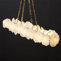 Carlos Alabaster Modern Snowflake Linear Chandelier with Chain chandelier Kevin Studio Inc