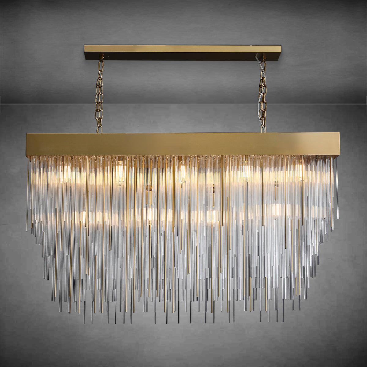 Casca Rectangular Chandelier 54"