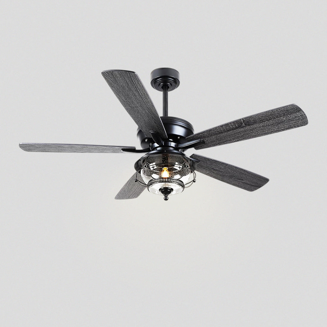 Ceiling Fans with Light and Remote Waterproof Wet Rated Ceiling Fan, 6 Speeds Modern Black Fan Lights 52"