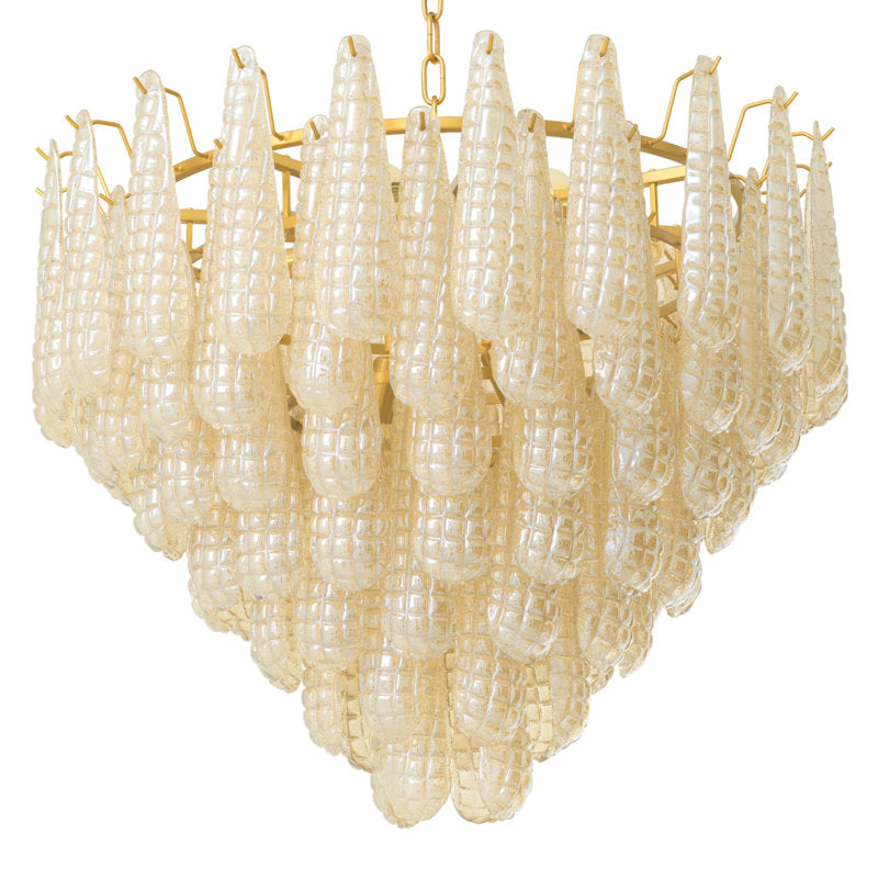 Chaves 12-Light Chandelier with Champagne Glass and Antique Brass Finish