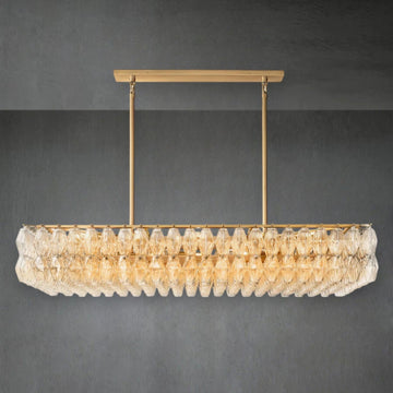 Chiare Glass Rectangular Chandelier 54"