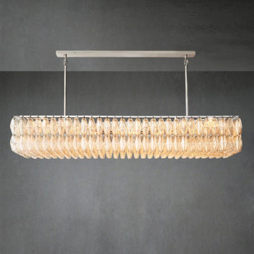 Chiare Glass Rectangular Chandelier 74"