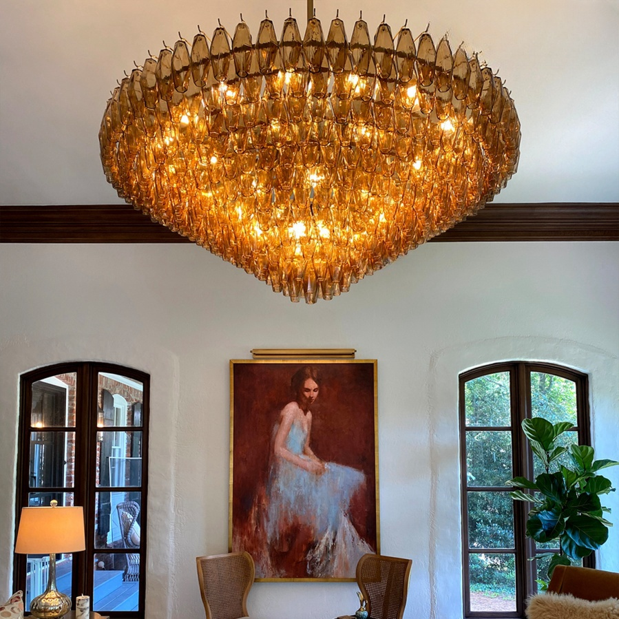 Clear Glass Tiered Round Chandelier – 37‑, 47‑, 62‑Inch Options