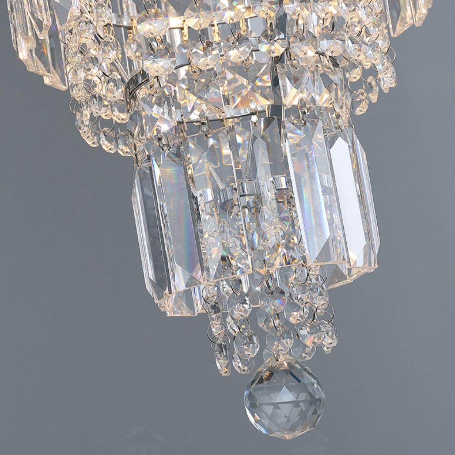 Chrome Extra Large Magnificent Crystal Chandelier for Foyer Staircase Living Room Entrance Castle High Ceiling Light Fixture In Silver