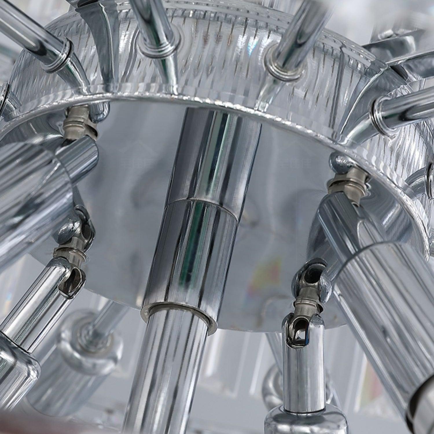 Chrome Extra Large Crystal Chandelier for Foyer Staircase Living Room Entrance Ceiling Light Fixture In Silver Customer review