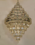 Chrome/ Silver Extra Large Chandelier For Foyer Living Room Staircase Crystal Ceiling Lighting Fixture
