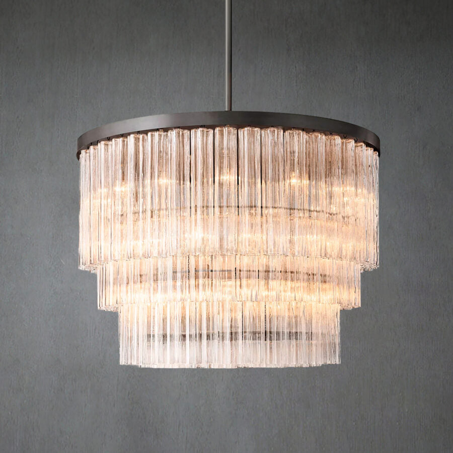 Crelo Round 3-Tier Chandelier 48″