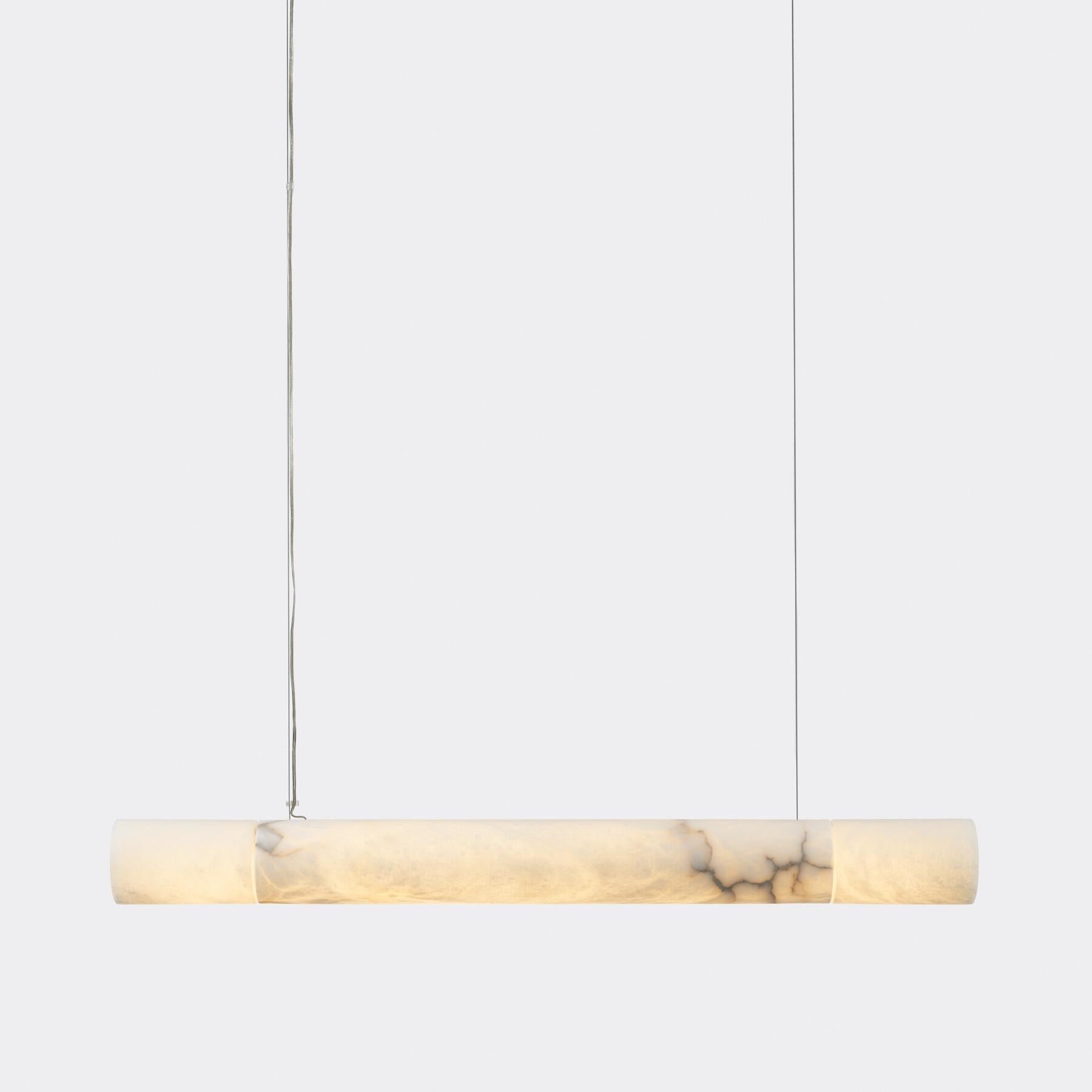 Cylindrical Alabaster Linear Chandelier