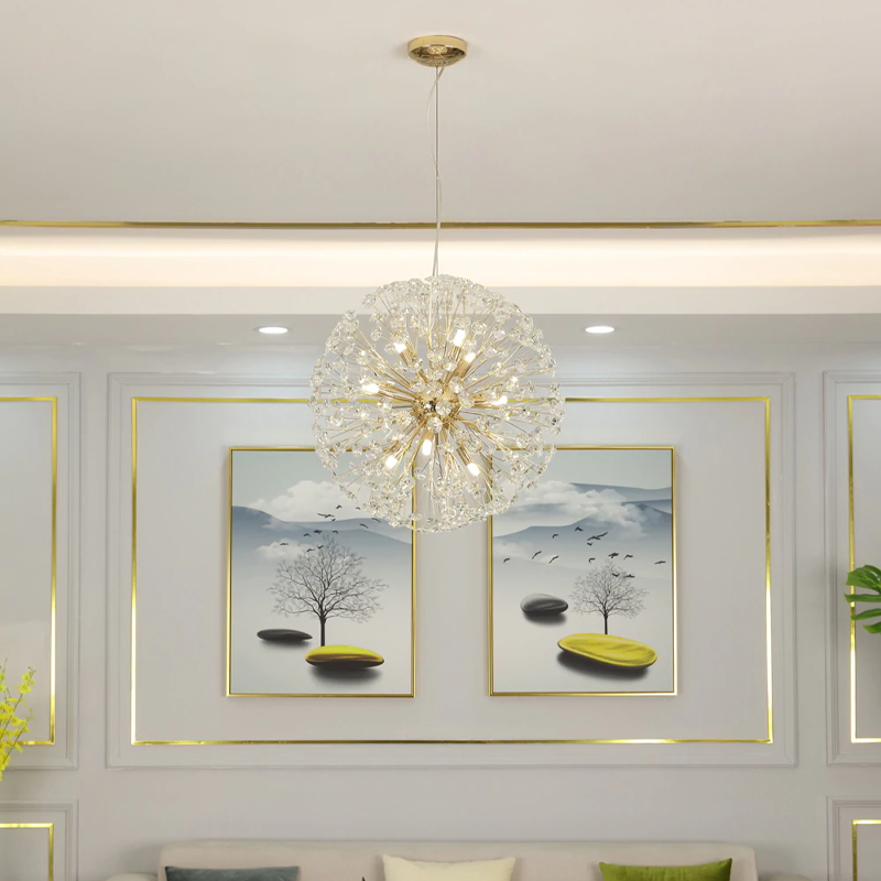 Dandelion Spherical Crystal Pendant Light - Ineffable Lighting