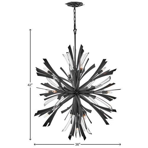 Bergamots 13 Lights  Chandelier 42"H