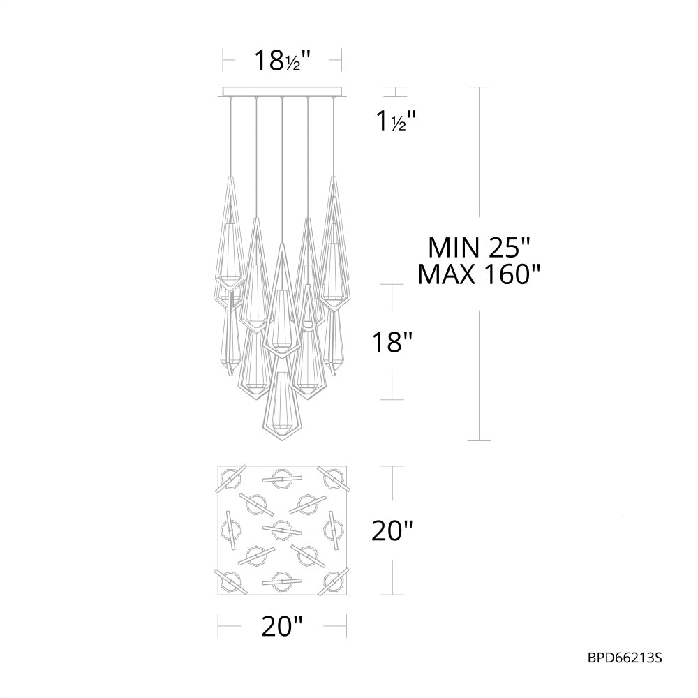 Devation Linear Chandelier 13 Light