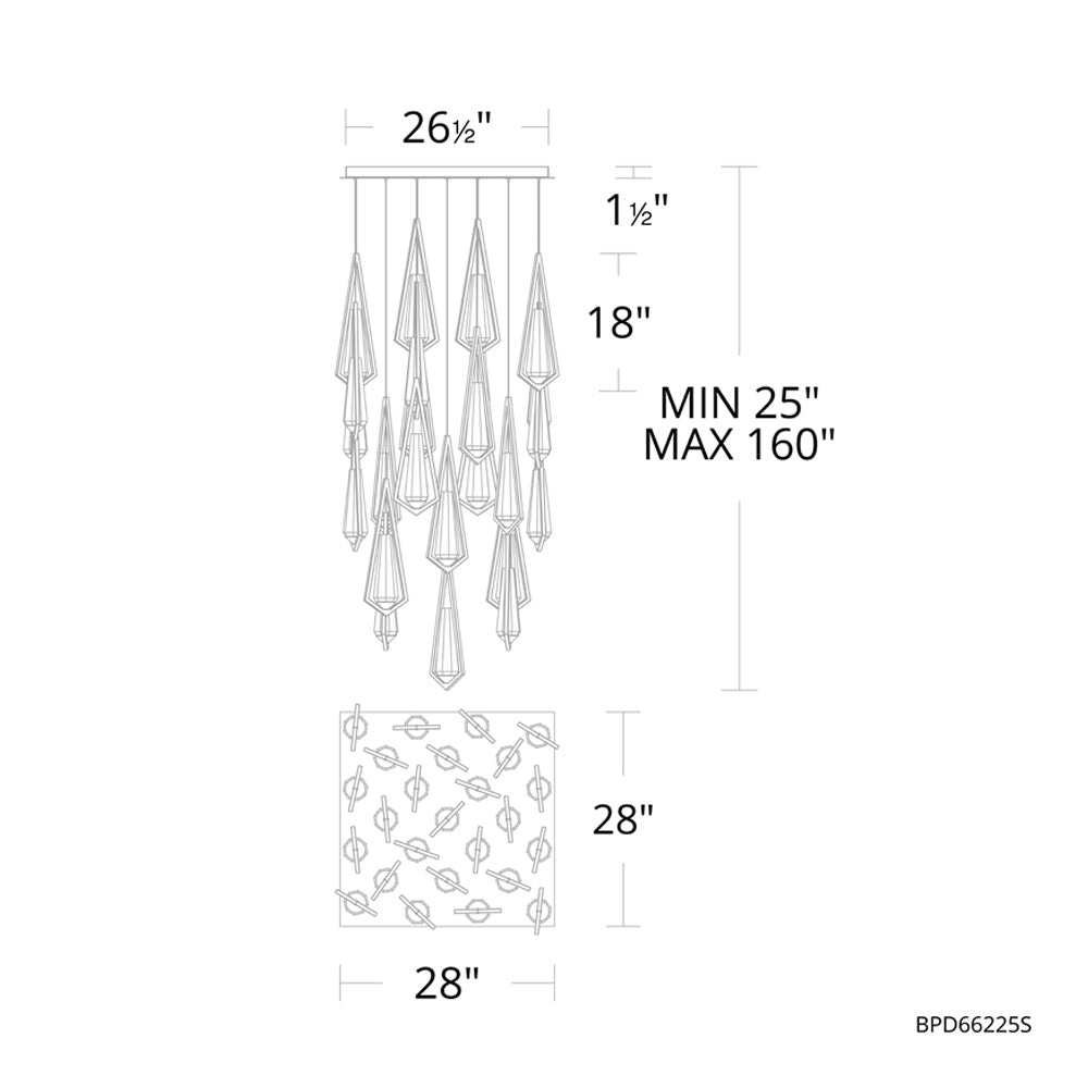 Devation Linear Chandelier 25 Light