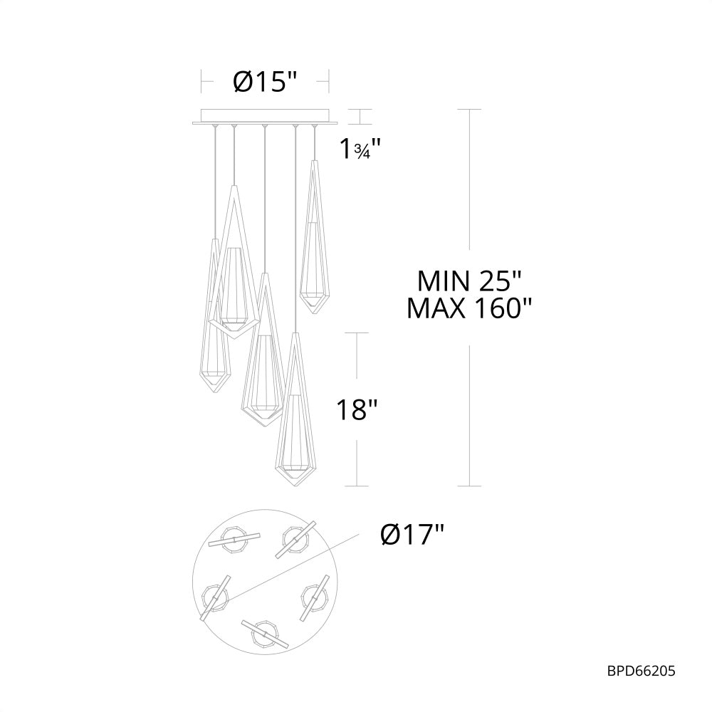 Devation Round Chandelier 5 Light