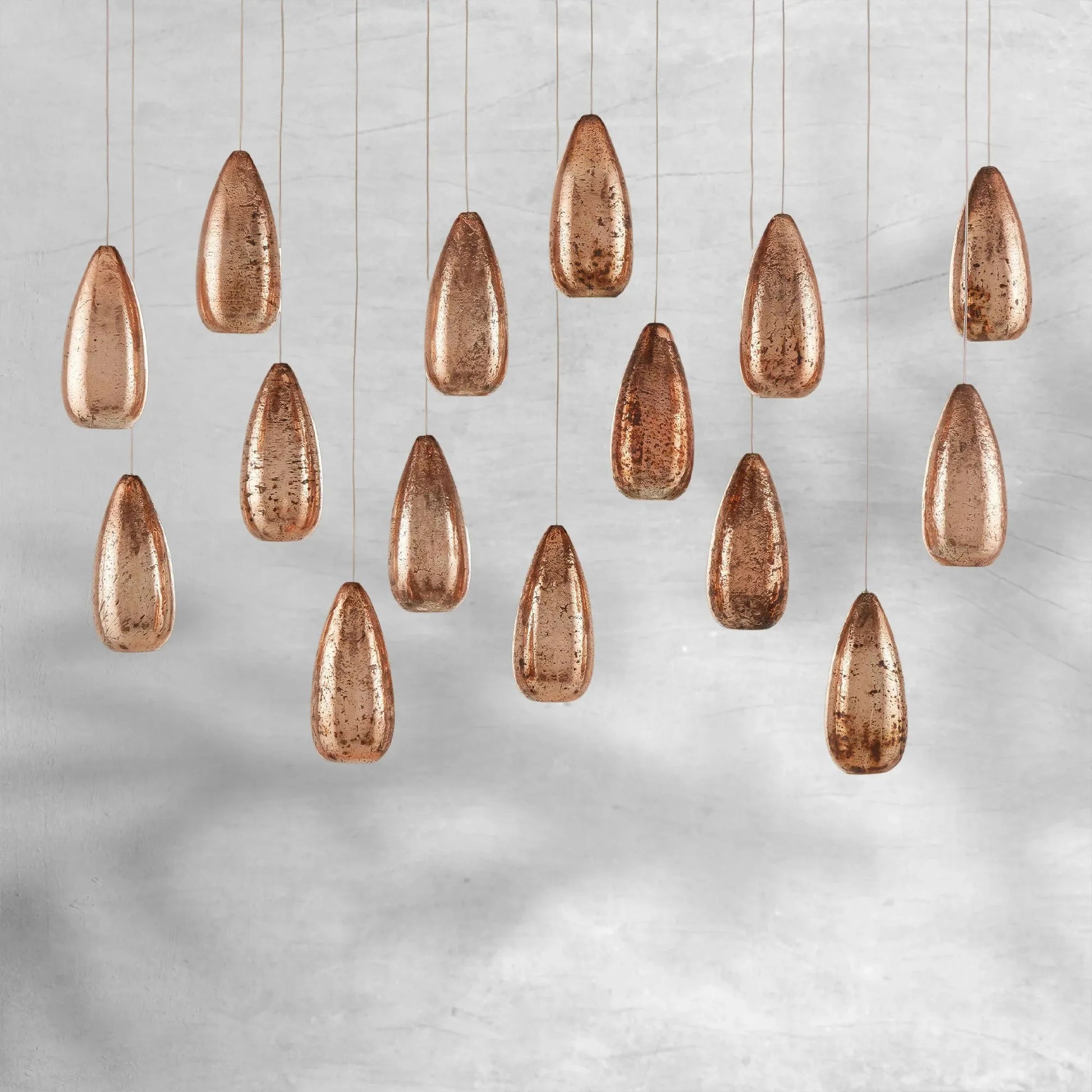 Edda Linear Teardrop Mercury Glass Chandelier – 48" & 54" Options