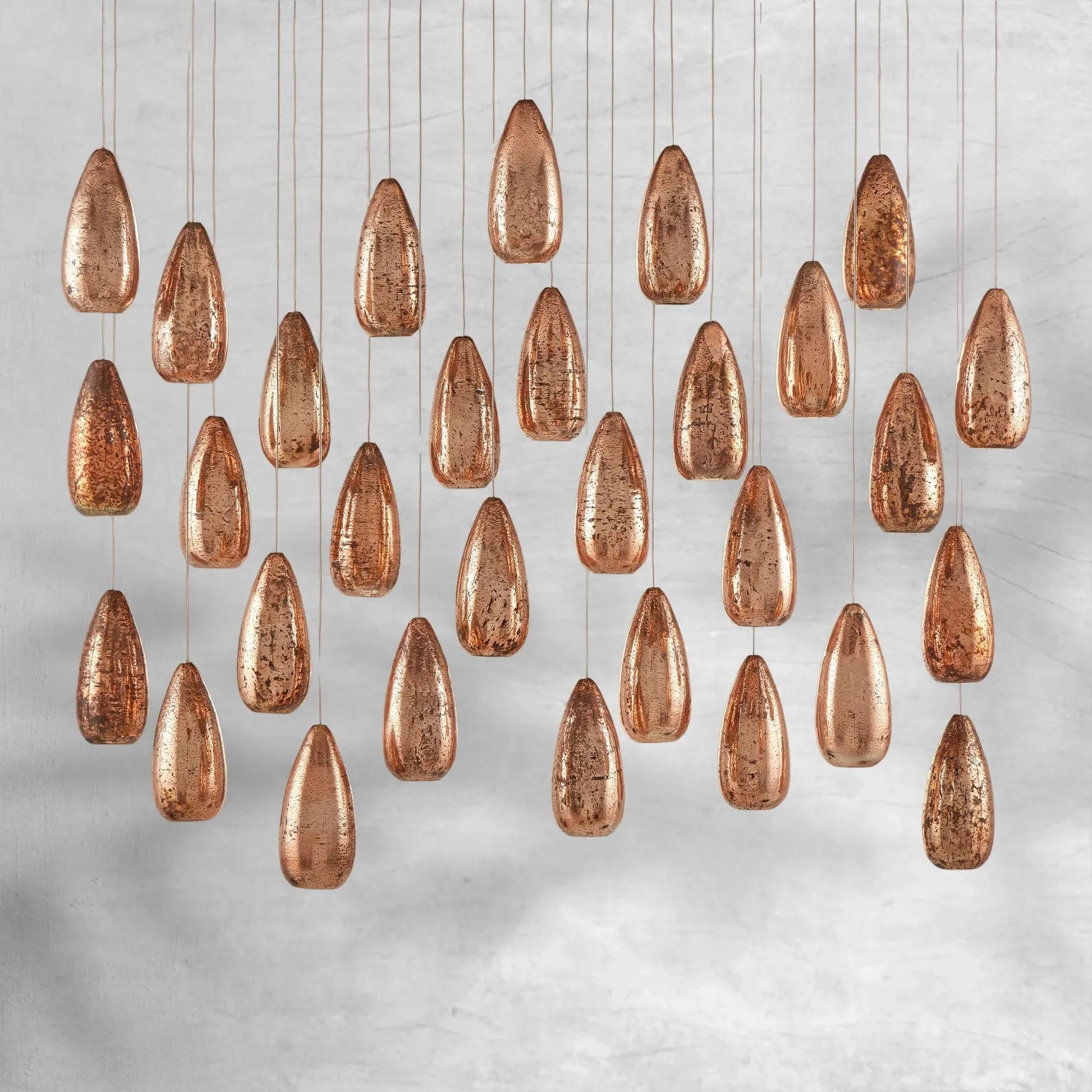Edda Linear Teardrop Mercury Glass Chandelier – 48" & 54" Options