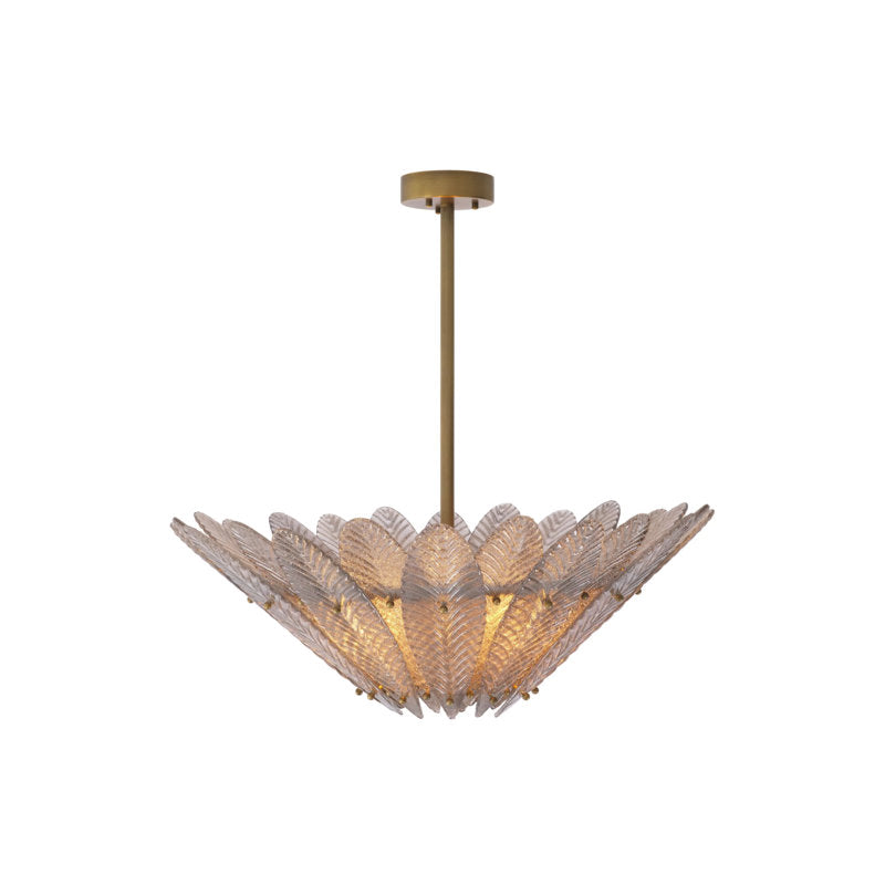 Eichholtz Scala 4-Light Chandelier: Elegant Curved Design with Antique Brass Finish