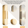 Elegant Alabaster Wall Sconces Set of Two with Brass Finish, 19.7''