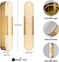 Elegant Alabaster Wall Sconces Set of Two with Brass Finish, 19.7''
