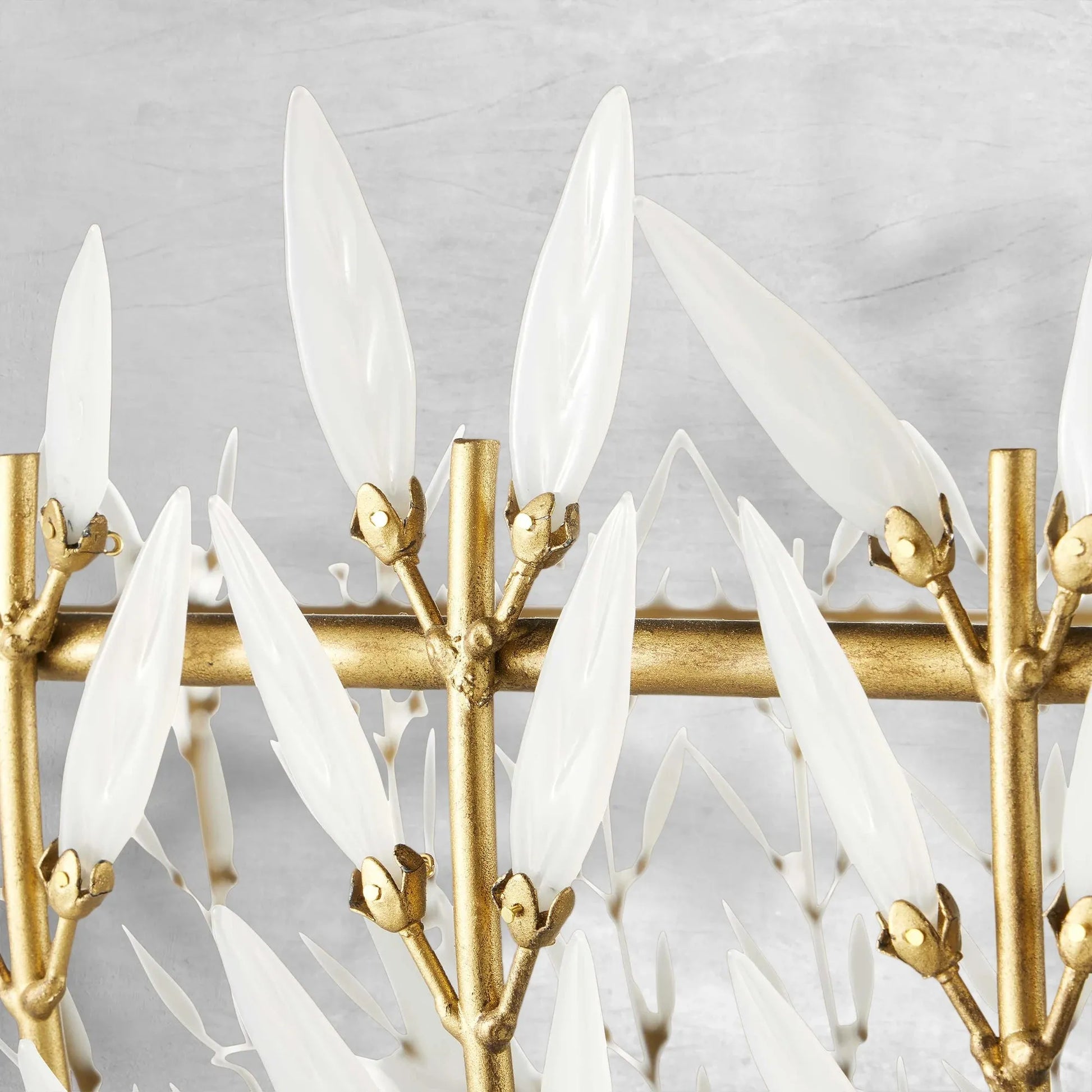 Elegant Morrigan Round Brass-Chained White Glass Chandelier 34 Inch