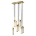EOS Modern Brass Chandelier - [Antique Brass Finish | Alabaster]