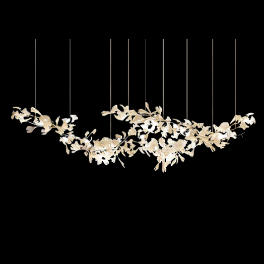 Extra Large Ceramic White Flower Chandelier in Artistic Branch Style for Spacious Living and Dining Room