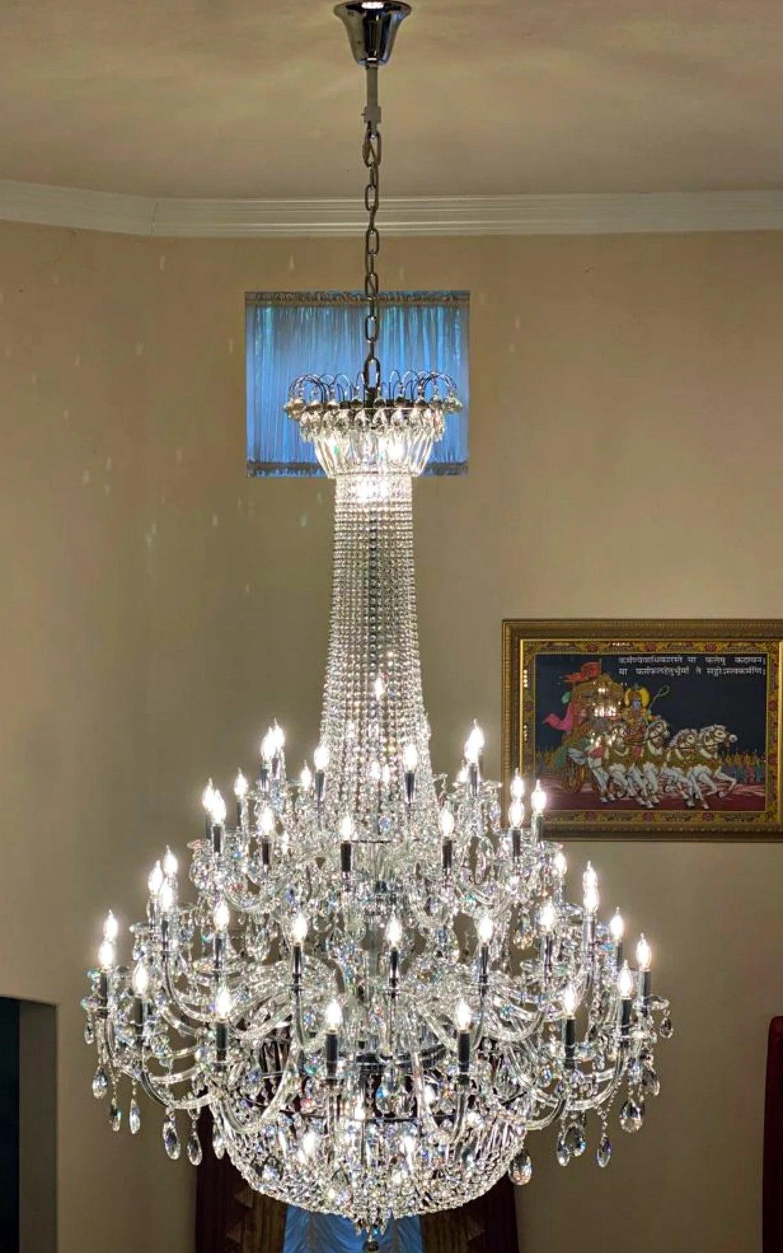 oversized luxury candle crystal chandelier for big house/duplex buildings/2-story/villa hallway,foyer,staircase,living room