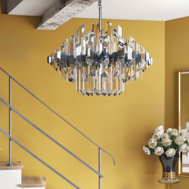 Facets 1-Light Kitchen Island LED Chandelier - Modern Geometric Statement Lighting