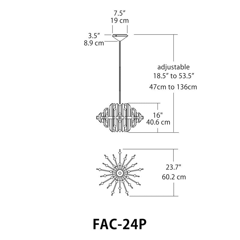 Facets 1-Light Kitchen Island LED Chandelier - Modern Geometric Statement Lighting