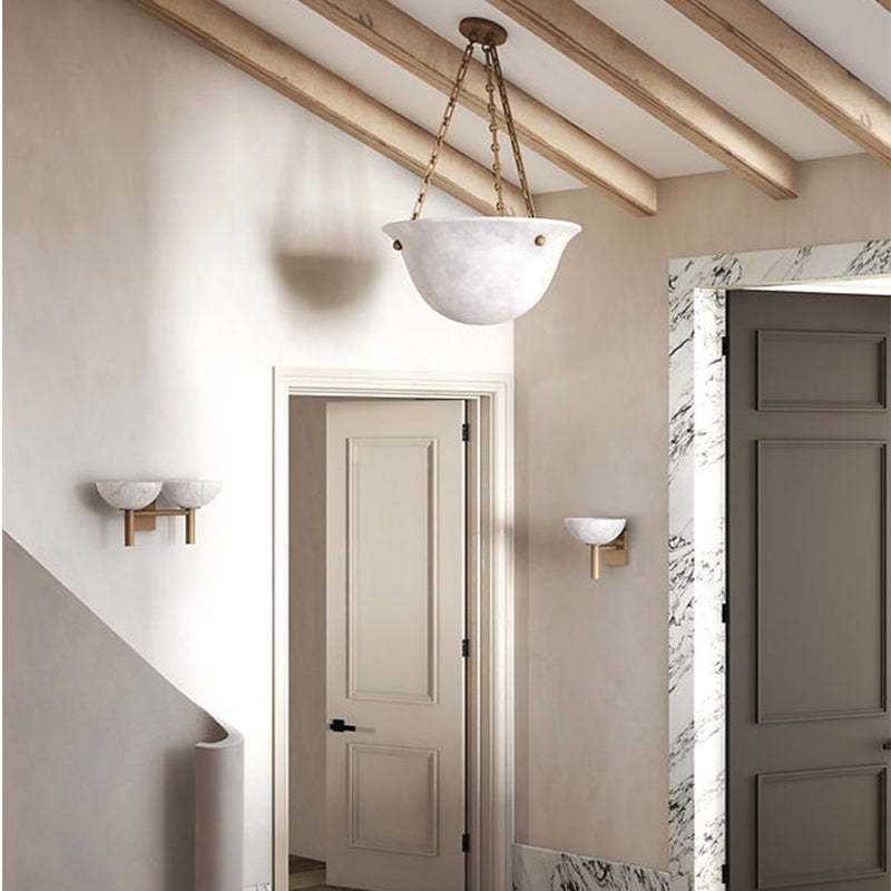 2 Lights Alabaster Wall Sconce