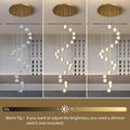 20-Light Gold Crystal Staircase Chandelier with Adjustable Height