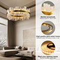 Adjustable Luxury Alabaster Round Chandelier – 31.5in Natural Stone