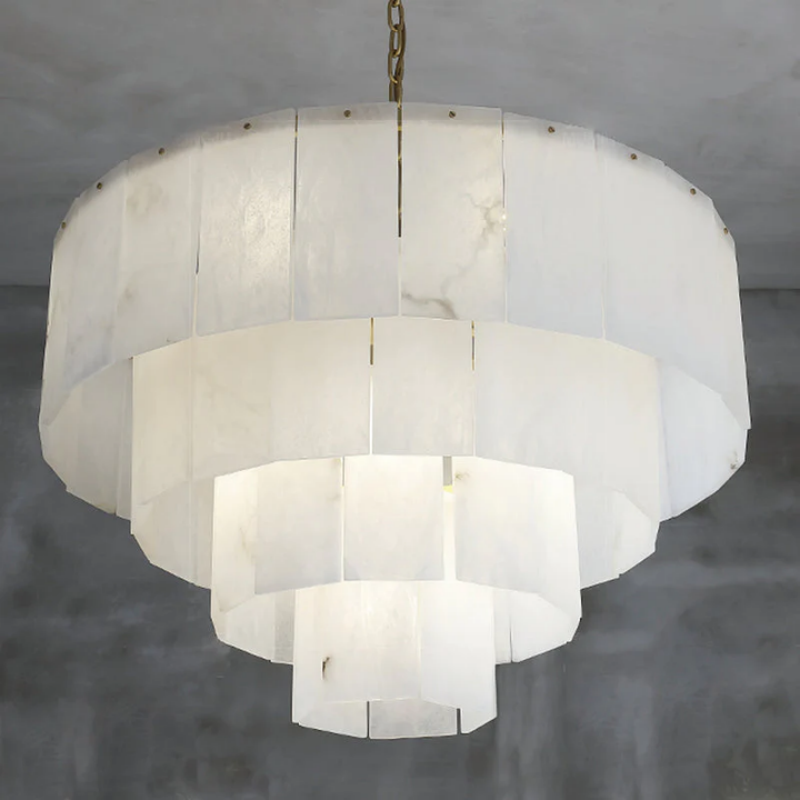 Alabaster Lorry Modern Multi-Layer Round Chandelier 31"36"