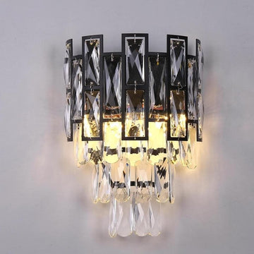 Black Clear Crystal Wall Sconce